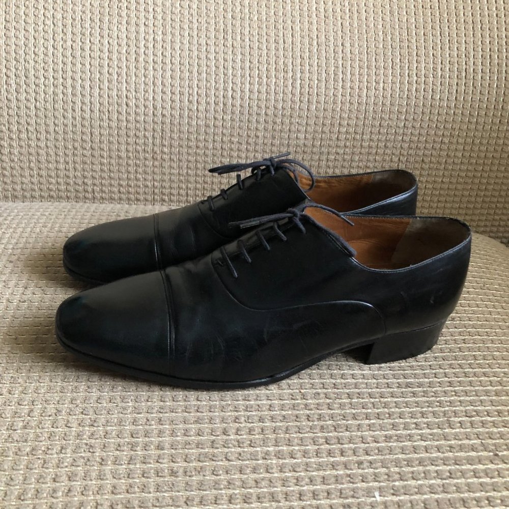 Gucci Men's Vintage  Black Leather Oxfords - Picture 6 of 15